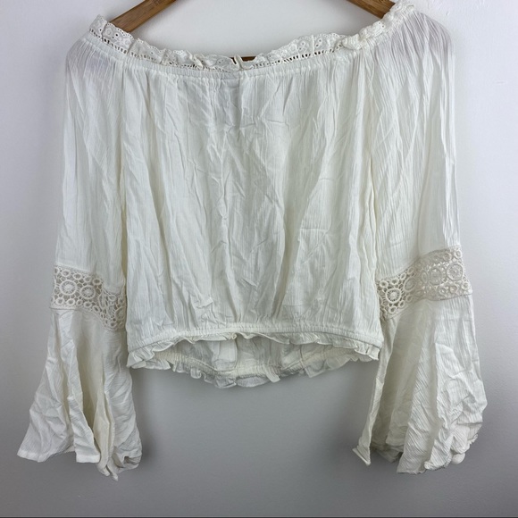 American Rag NWT Peasant Style Bell Sleeve Crop Top - Picture 8 of 10